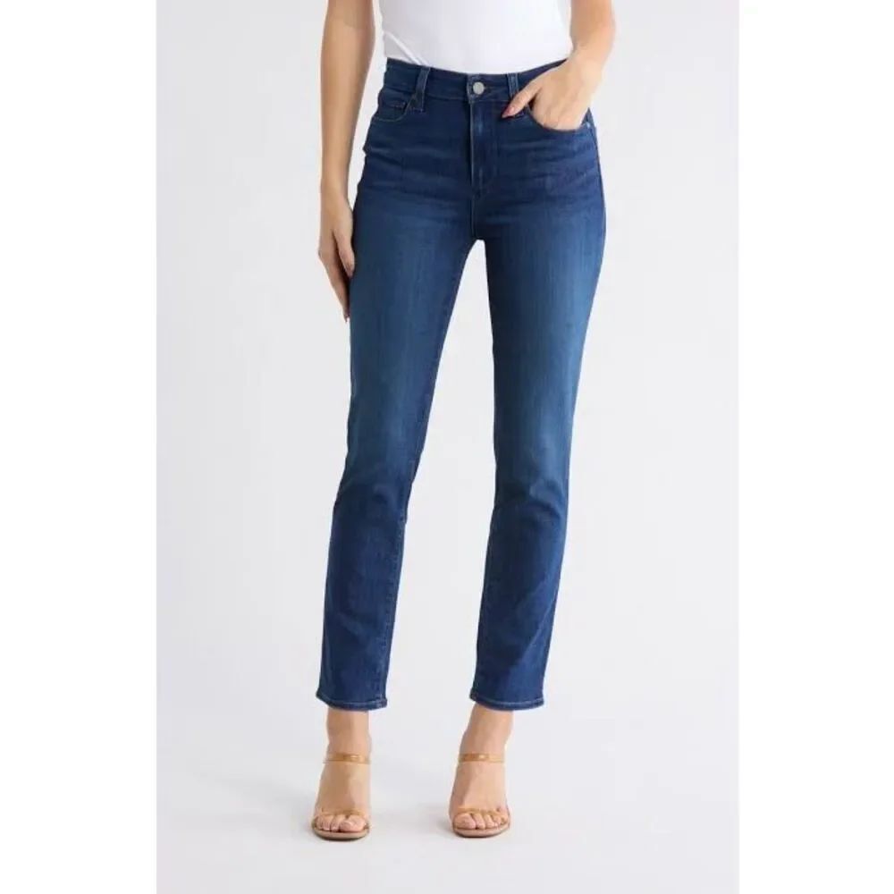 Paige Hoxton Ankle Jeans Size 28 Blue Wash Cropped Straight Leg Stretch